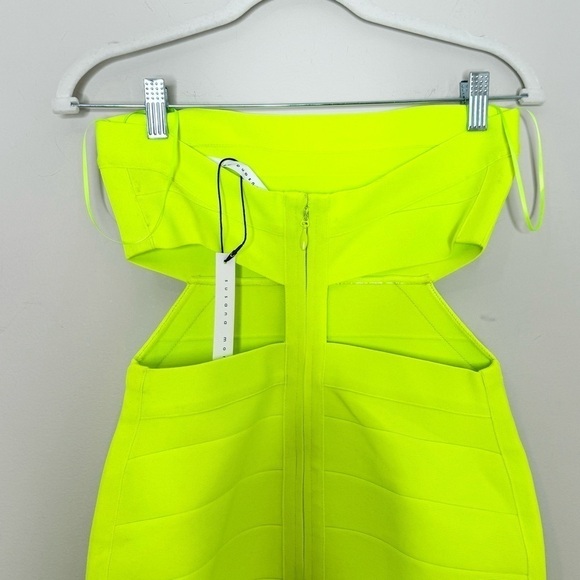 NWT Susana Monaco Bandage Tube Cut Out Neon Dress Small - Picture 4 of 5